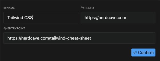 Screenshot of Cursor AI interface and added Tailwind CSS documentation.