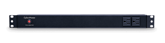 Image of CyberPower PDU that has two outlets and a power button on the front.