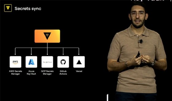 Armon Dadgar announcing Vault Secrets at HashiConf 2023.