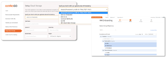 flowchart of backing up to cloud in Actifio GO