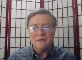 TDWI's David Stodder on camera during a webinar.