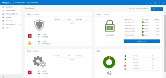 Screenshot of Dell EMC PowerProtect Cyber Recovery