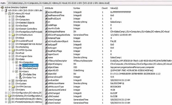 computer account attributes