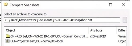 AD Explorer snapshot comparison