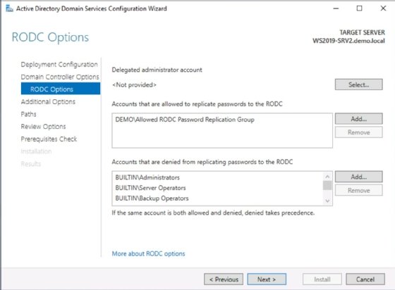 RODC replication options.