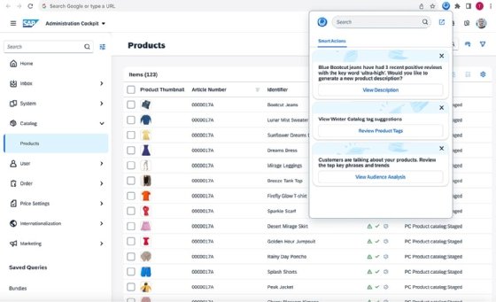 Screenshot of SAP Digital Assistant offering recommendations for sellers based on insights