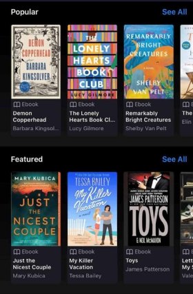 digital bookshelf example of skeuomorphism