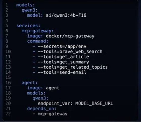 Screenshot showing that a Docker Compose file now includes AI agent support.