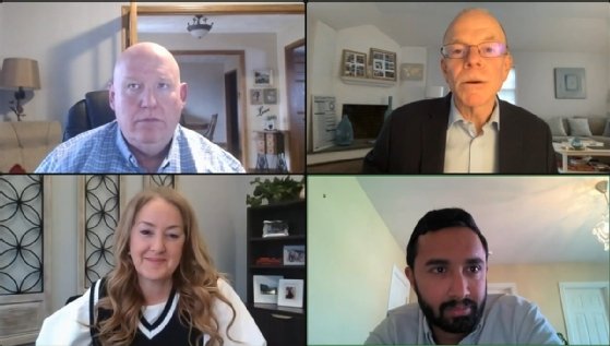 Clockwise from top left, Russ Moore of Consumers Credit Union, Tim Race of Method Communications, Sharat Alankar of Walker Edison and Beth Vanderwalker of WorldWide HealthStaff Solutions