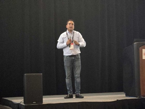 Doron Fediuck at Red Hat Summit OpenShift Virtualization roadmap session 