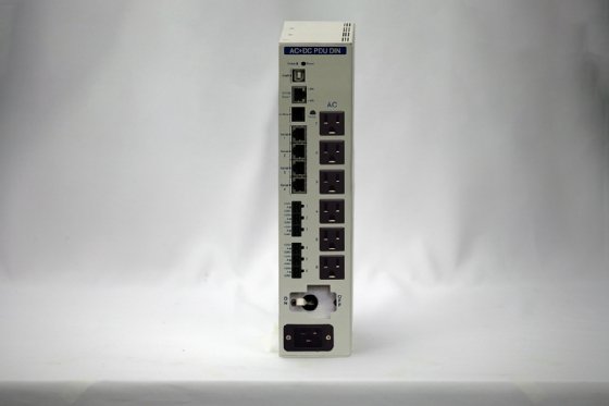 This image shows a DPS Telecom PDU that can handle both AC and DC power distribution. 