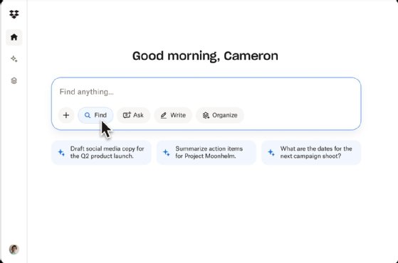 Screenshot of Dropbox Dash generative AI features.