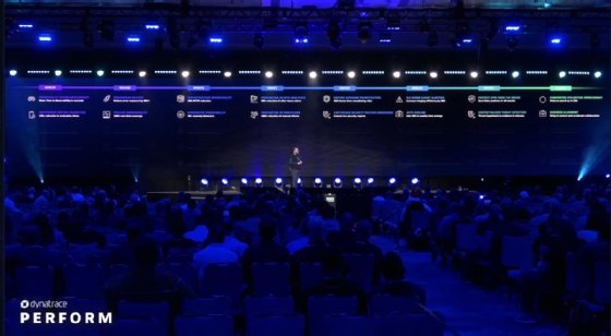 Dynatrace's Michael Winkler, senior director of product management, talks on stage at Perform in Las Vegas.
