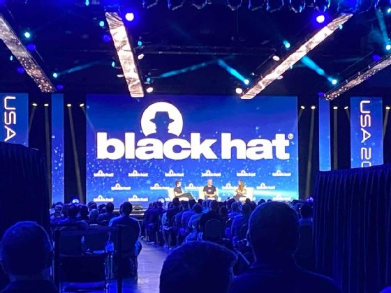 Lily Hay Newman, Jen Easterly and Victor Zhora speak during a Black Hat USA 2023 keynote.