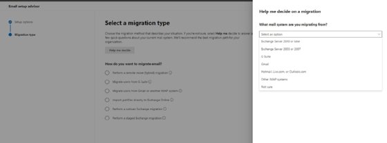 Microsoft 365 migration options
