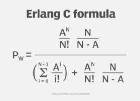 Erlang C formula, call center