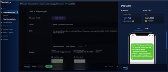 Screenshot of Everbridge 360 platform
