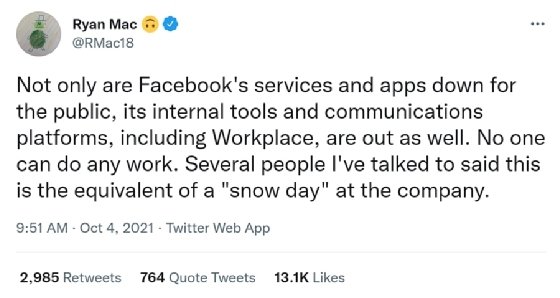 Tweet from Ryan Mac