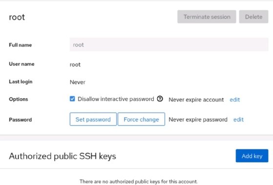 Image of accounts console in Cockpit for Linux