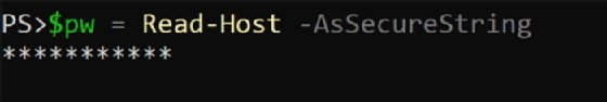 Screenshot showing how Read-Host automatically obscures text