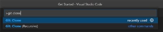 Screenshot showing 'git clone' typed into VS Code