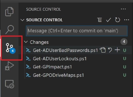 Screenshot of the Source Control tab