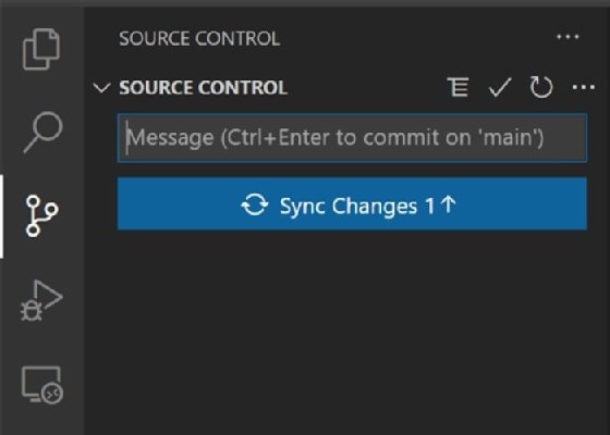 Screenshot of the blue 'Sync Changes' button in VS Code