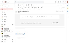G Suite Enterprise for Education sample attendance email screenshot