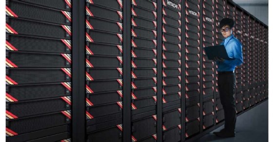Hitachi Vantara servers in a data center. 