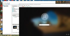 A screenshot of Hyper-V manager running on a Windows 10 desktop.