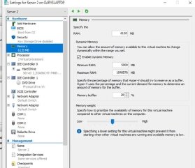 A screenshot of the VM resources of Server 2 in this example.