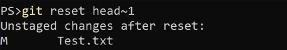 Git reset head-1 command
