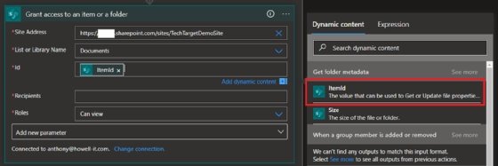 SharePoint folder ItemId metadata