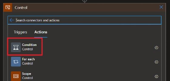 Azure Logic Apps condition