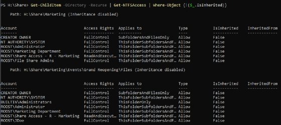 Folder permission changes