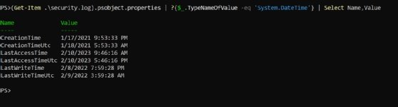 DateTime values