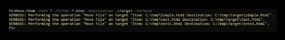 Output from -Verbose parameter