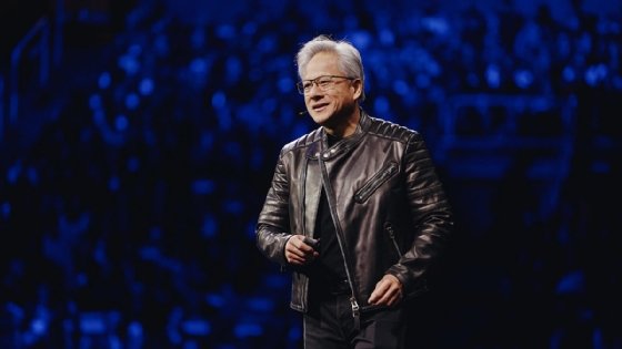 Jensen Huang, Nvidia CEO, on stage at GTC 2025.
