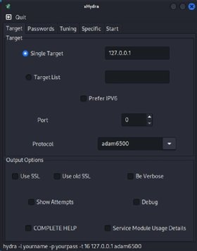 Screenshot of xHydra, Hydra's GUI