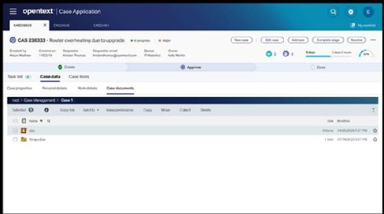 OpenText Case Management screeshot