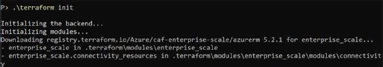Initialize Terraform code.