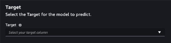 Screenshot of the target model selection page for Amazon SageMaker Autopilot