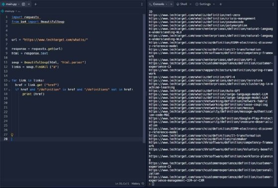 Screenshot of refined output.