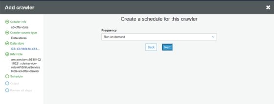 Create a schedule for the crawler
