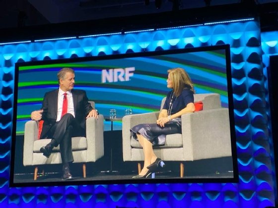 Photo of Walmart and Nvidia executives discussing retail technology at NRF '25: Retail's Big Show.