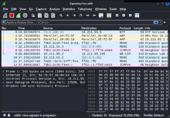 Wireshark's UI.