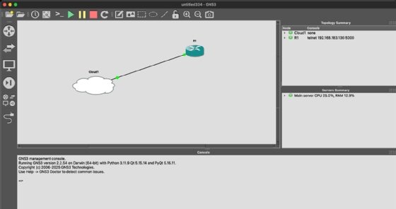 Screenshot that shows GNS3 device linking