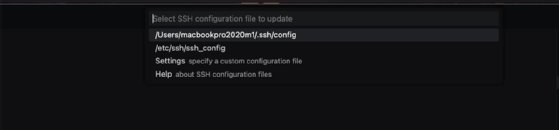 Screenshot that shows how to select the /Users/… option