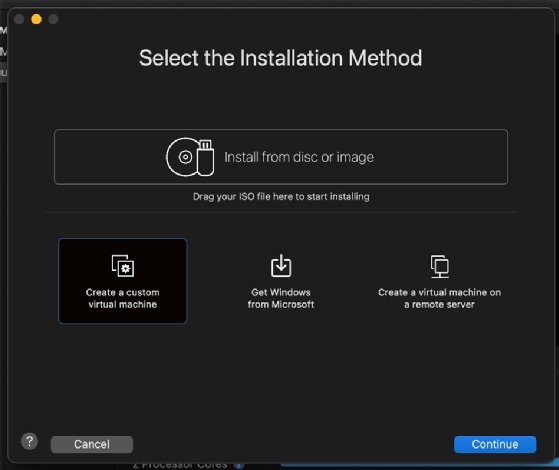 Screenshot that shows how to select the installation method