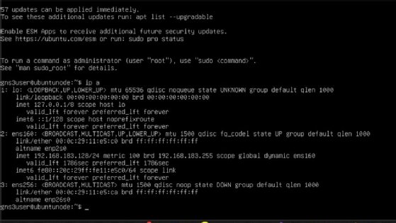Screenshot that shows how to run the ip-a command